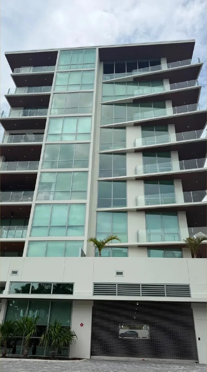 Completed residential tower — photograph provided by the sponsor